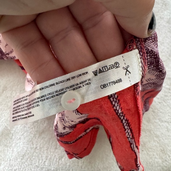 By Anthropologie Puff-Sleeve Smocked Floral Midi Dress Size Large Red - Picture 8 of 8